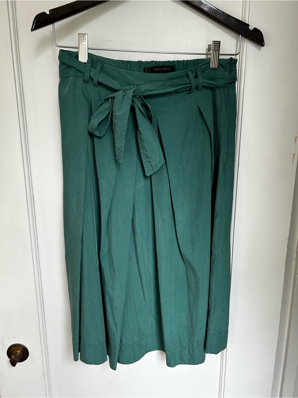 Zara Teal Tie-Waist Midi Skirt